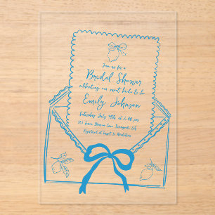 Whimsical Hand Dragon italienisches Lemon Brautpar Acryleinladungen