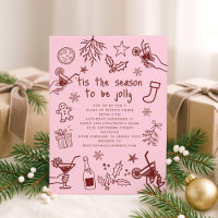 Whimsical Hand Dragon Red Pink Weihnachtsfest Part