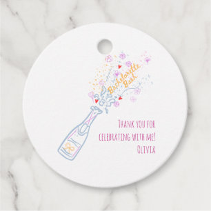 Whimsical Hand Drain Floral Junggeselinnen-Abschie Geschenkanhänger
