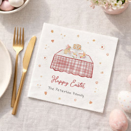 Whimsical Hand Drawing Frühjahr Osterbrunch Serviette