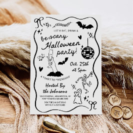 Whimsical Hand Drawing Halloween-Party Einladung