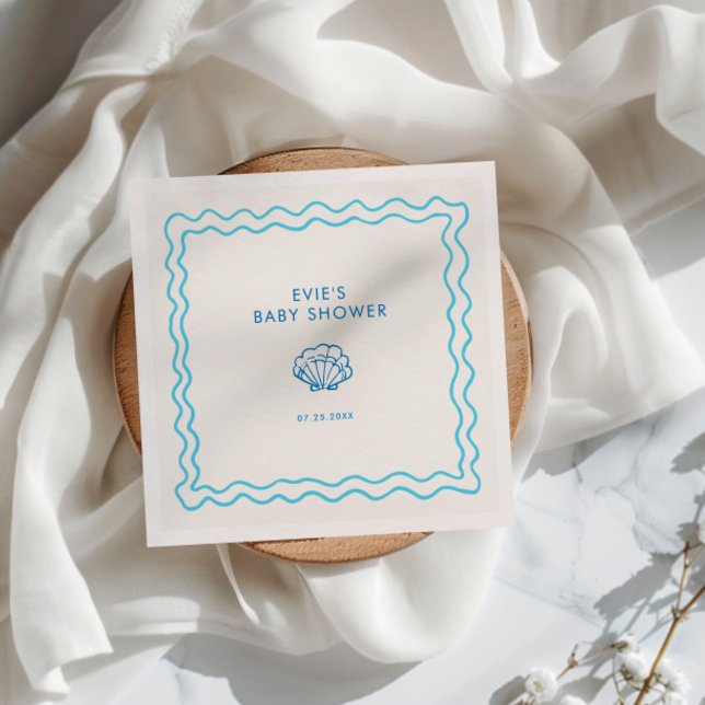 Whimsical Hand Drawing Muschel Kinderdusche Serviette (Von Creator hochgeladen)