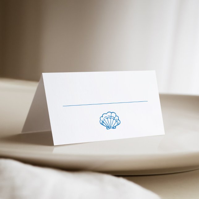 Whimsical Hand Drawing Muschel Platzkarte (Von Creator hochgeladen)