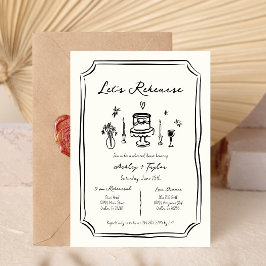 Whimsical Hand Drawing Quirky Probe Dinner Einladung