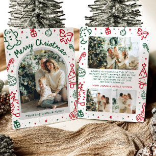 Whimsical Hand Drawn Arch Foto Frohe Weihnachten