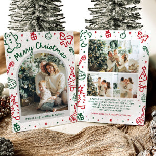 Whimsical Hand Drawn Arch Foto Frohe Weihnachten