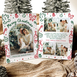 Whimsical Hand Drawn Arch Foto Frohe Weihnachten