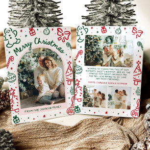 Whimsical Hand Drawn Arch Foto Frohe Weihnachten