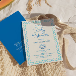 Whimsical Hand Drawn Beach Baby Dusche Einladung