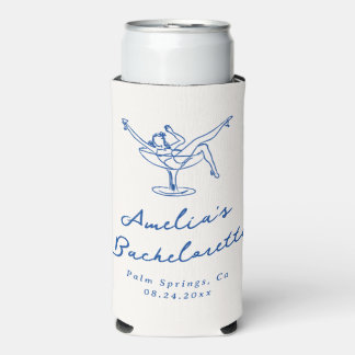 Whimsical Hand Drawn Blue Bachelorette Selters Dosenkühler