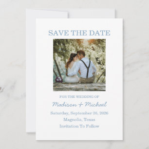 Whimsical Hand Drawn Blue Illustriert Wedding Save The Date