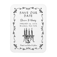 Whimsical Hand Drawn Bow Candelabra Save the Date