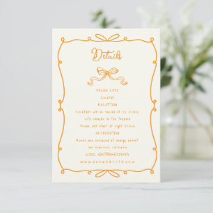 Whimsical Hand Drawn Bows Hochzeitsempfang Begleitkarte