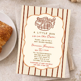 Whimsical Hand Drawn Bun In The Oven Baby Shower Einladung