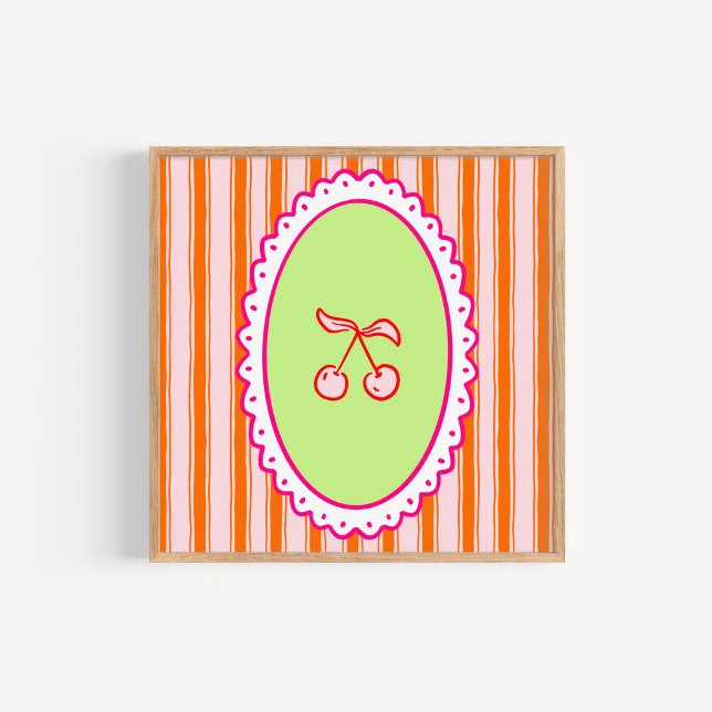 Whimsical Hand-Drawn Cherries Art Poster (Von Creator hochgeladen)