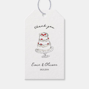 Whimsical Hand Drawn Cherry Cake Hochzeit Vielen D Geschenkanhänger
