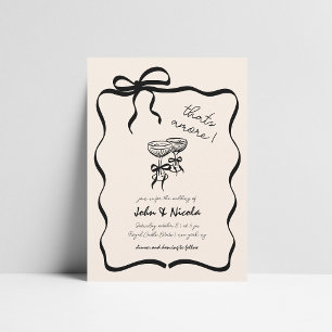 Whimsical Hand Drawn Cocktails, die noch Hochzeit  Einladung