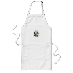 Whimsical Hand-Drawn "Cook with Love" Logo with Ch Lange Schürze
