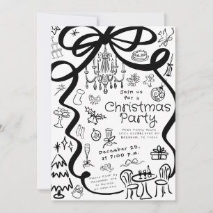 Whimsical Hand Drawn Dinner Party Einladung