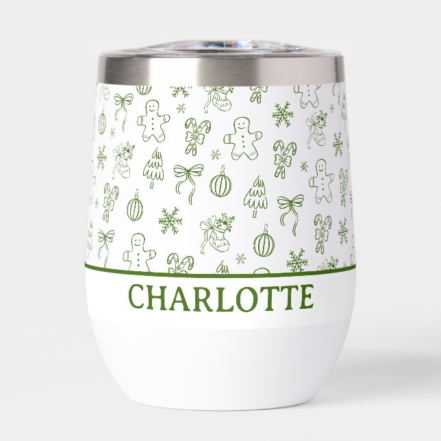 Whimsical Hand Drawn Doodle Green (Vorderseite)