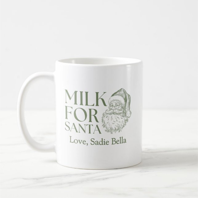 Whimsical Hand Drawn Doodle Milk für Santa Kaffeetasse (Links)