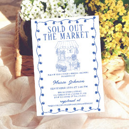 Whimsical Hand Drawn Flower Market Bridal Shower Einladung