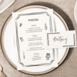 Whimsical Hand Drawn Französisch Hochzeit Menükarte<br><div class="desc">Französische Hochzeitskarten mit handgeschriebenem Menü Menü Elegante Kalligraphie Essen und Trinken Hochzeitsmenüs | Rustikale Hochzeitsmenüs,  rustikale Hochzeitsmenüs,  rustikales Hochzeitsmenü,  Blumenmenü,  Menü für Hochzeitstische</div>