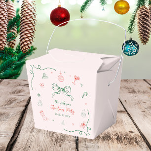 Whimsical Hand Drawn Fun Französisches Weihnachtsf Geschenkschachtel