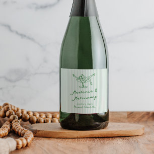 Whimsical Hand Drawn Green Martinis & Matrimone