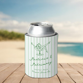 Whimsical Hand Drawn Green Martinis & Matrimone Dosenkühler