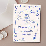 Whimsical Hand Drawn Hochzeit Französisch Marine B Save The Date<br><div class="desc">Set den Ton für deine Hochzeit mit dieser skurril handgezeichnet Save the Date Fotokarte! Mit feinen, künstlerischen Details und einem personalisierten Foto verbindet dieses Design Kreativität und Charme. Die sanfte, elegante Typografie bereichert das romantische Thema, während die individuell anpassbaren Details dafür sorgen, dass es perfekt zu Ihrem besonderen Tag passt....</div>