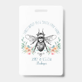 Whimsical Hand Drawn Honey Biene Apiary Floral Ausweis