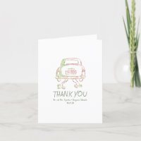 Whimsical Hand Drawn Just Married Car Hochzeit