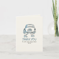 Whimsical Hand Drawn Just Married Car Hochzeit