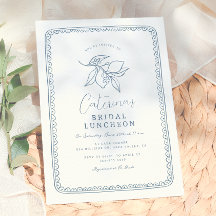 Whimsical Hand Drawn Lemon | Blaues Brautparty