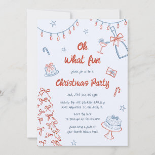 Whimsical Hand Drawn Oh, was Spaß Weihnachten Part Einladung