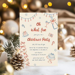 Whimsical Hand Drawn Oh, was Spaß Weihnachten Part Einladung