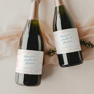 Whimsical Hand Drawn Pink & Blue Hochzeit