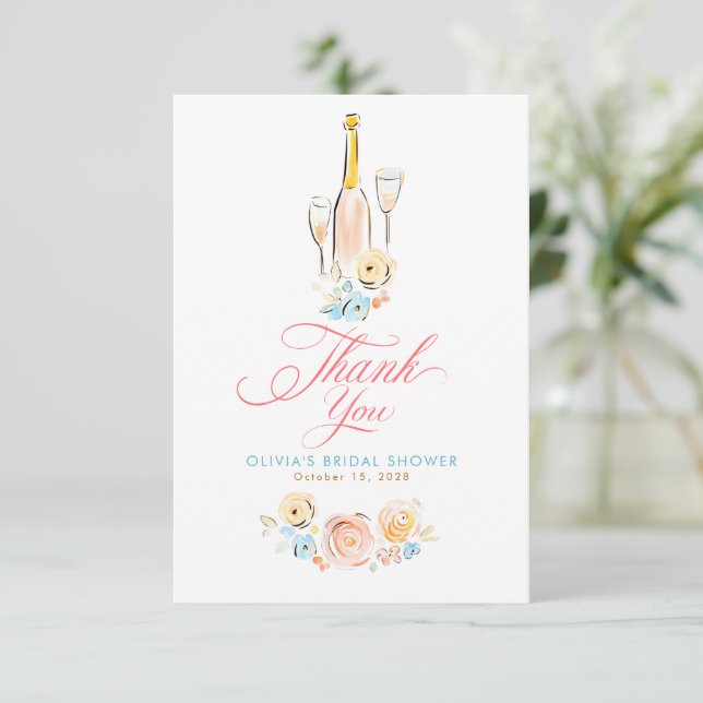 Whimsical Hand Drawn Quirky Cute Small Thank You  Dankeskarte (Stehend Vorderseite)