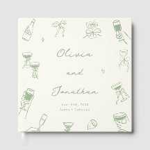 Whimsical Hand Drawn Quirky Green Wedding