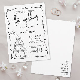 Whimsical Hand Drawn Quirky Wedding Einladung