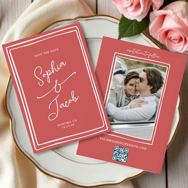 Whimsical Hand Drawn Save The Date Hochzeitsfoto   (Von Creator hochgeladen)