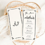 Whimsical Hand Drawn Wedding Menu Menükarte<br><div class="desc">Dieses bezaubernde Design zeichnet sich durch handgezeichnete Elemente und einen skurrilen,  fetten Text aus.</div>