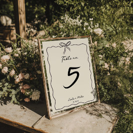 Whimsical Hand drawn Wedding Tischnummer