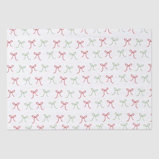 Whimsical Hand Draws Red & Green Weihnachten Seidenpapier (Vorderseite)