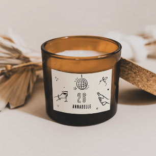 whimsical Hand gezeichnet 30. Geburtstag Drinks Pa Rechteckiger Aufkleber