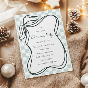 Whimsical Hand gezeichnet Bow Frame Weihnachten Einladung