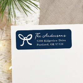 Whimsical Hand Gezeichnet Bow Navy Rücksendeadress