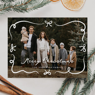 Whimsical Hand Gezeichnet Bows Foto Weihnachten