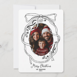 Whimsical Hand gezeichnet Frohe Weihnachtsfamilie Einladung